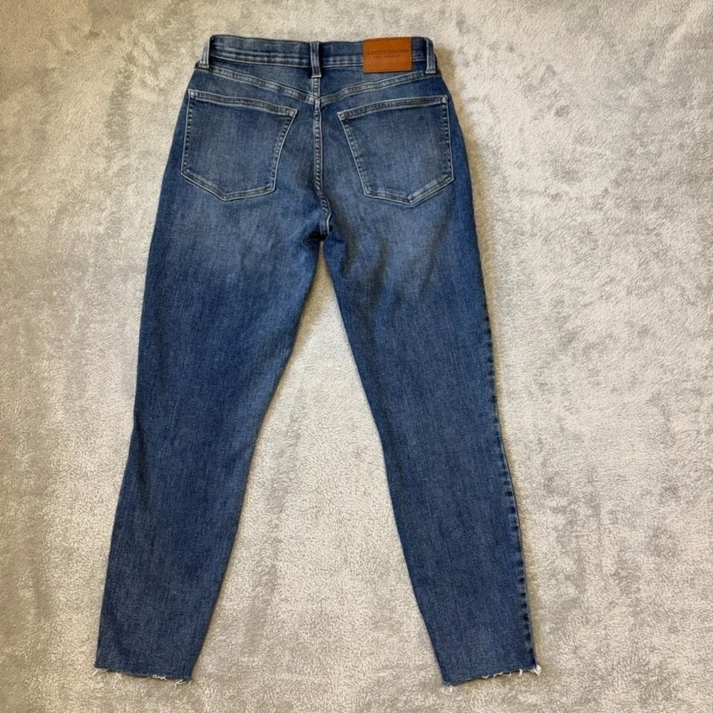 Lucky Brand Jeans Womens 10 Blue Ankle High Rise Skinny Bridgette Exposed Button - Picture 2 of 13